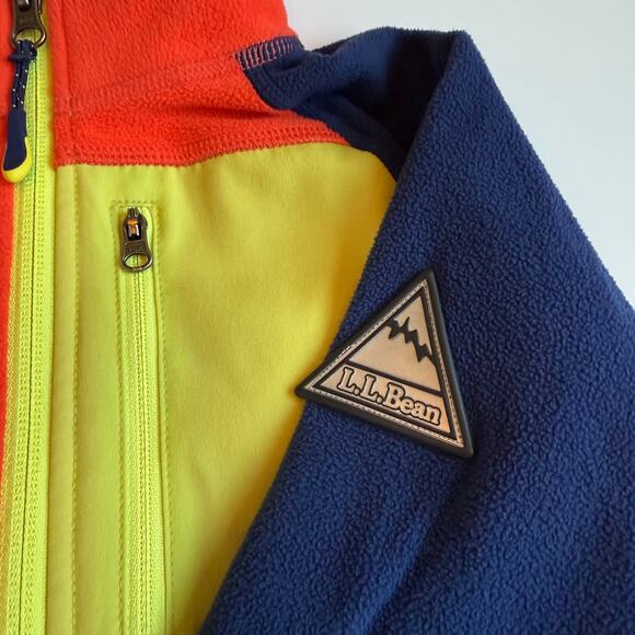 LL Bean Youth Fitness Fleece Quarter-Zip Colorblock 4 - Picture 6 of 11